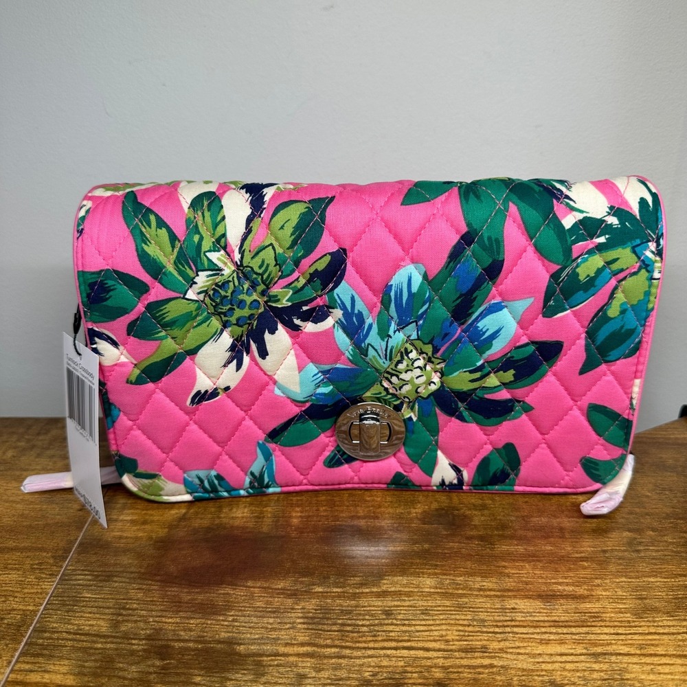 New Vera Bradley Turnlock Crossbody Bag Tropical Paradise Floral 15809-J26507